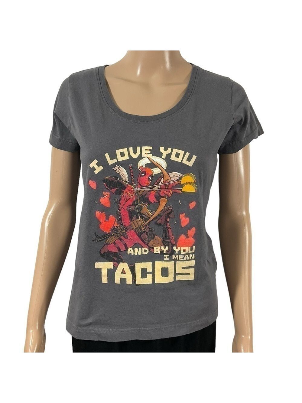Marvel Deadpool Taco Cupid Short sleeve scoop neck T-shirt Tee size Small